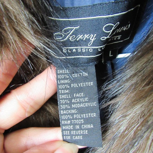 VINTAGE 70S Denim Jacket with Faux Fur Collar Dark Blue Wash Size Large - Picture 6 of 12